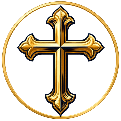 Gold cross artwork representing Jesus Christ